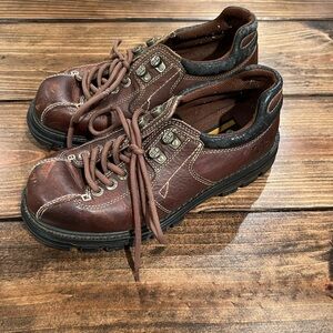 GBX Men's Brown Leather Chunky Sole Shoes, size 9.5, Y2K, GUC, sturdy, durable